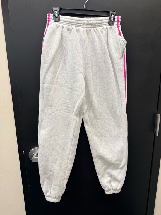 Kittenish Pants - Kittenish Grey Sweatpants with Pink Side Stripe